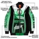 personalized boston celtics mesh effect green black bomber jacket best selling