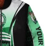 personalized boston celtics mesh effect green black bomber jacket best selling