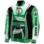 personalized boston celtics mesh effect green black varsity jacket best selling.webp
