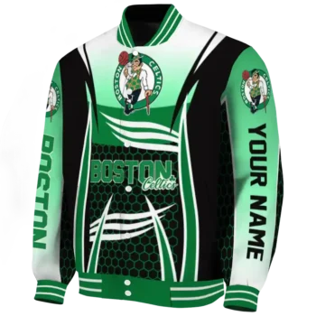 personalized boston celtics mesh effect green black varsity jacket best selling.webp
