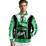 personalized boston celtics mesh effect green black varsity jacket best selling.webp