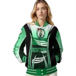 personalized boston celtics mesh effect green black varsity jacket best selling.webp