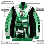 personalized boston celtics mesh effect green black varsity jacket best selling.webp
