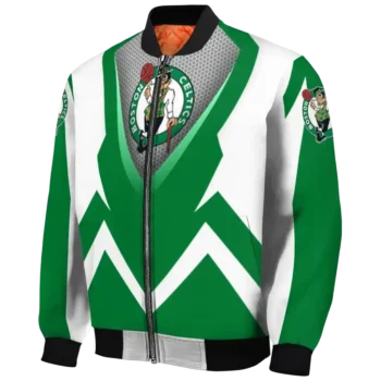 personalized boston celtics v stripes green white bomber jacket best selling