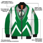 personalized boston celtics v stripes green white bomber jacket best selling
