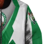 personalized boston celtics v stripes green white bomber jacket best selling