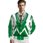 personalized boston celtics v stripes green white varsity jacket best selling.webp