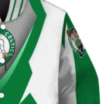 personalized boston celtics v stripes green white varsity jacket best selling.webp