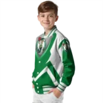 personalized boston celtics v stripes green white varsity jacket best selling.webp