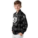 personalized brooklyn nets bolt stripe black varsity jacket best selling.webp
