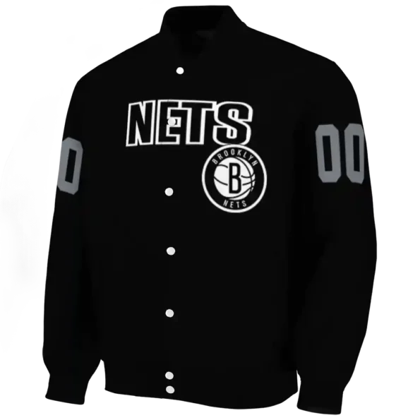 personalized brooklyn nets flame border black varsity jacket best selling.webp