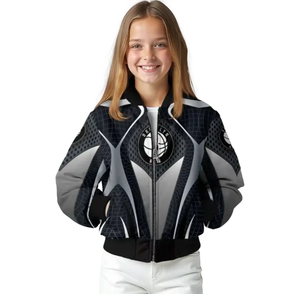 personalized brooklyn nets mesh chest black bomber jacket top rated