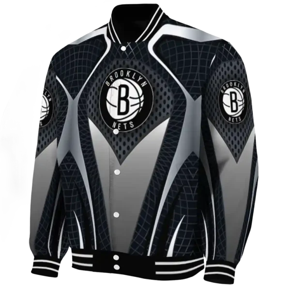 personalized brooklyn nets mesh chest black varsity jacket best selling.webp