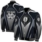 personalized brooklyn nets mesh chest black varsity jacket best selling.webp