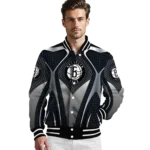 personalized brooklyn nets mesh chest black varsity jacket best selling.webp
