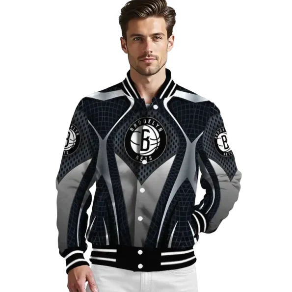 personalized brooklyn nets mesh chest black varsity jacket high quality.webp