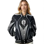 personalized brooklyn nets mesh chest black varsity jacket best selling.webp