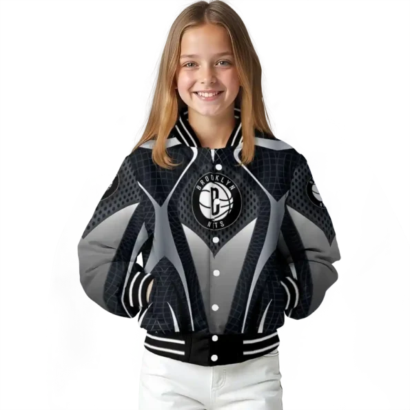 personalized brooklyn nets mesh chest black varsity jacket top rated.webp