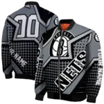 personalized brooklyn nets star burst black bomber jacket best selling
