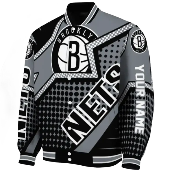 personalized brooklyn nets star burst black varsity jacket best selling.webp