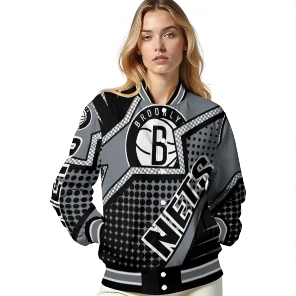 personalized brooklyn nets star burst black varsity jacket latest model.webp