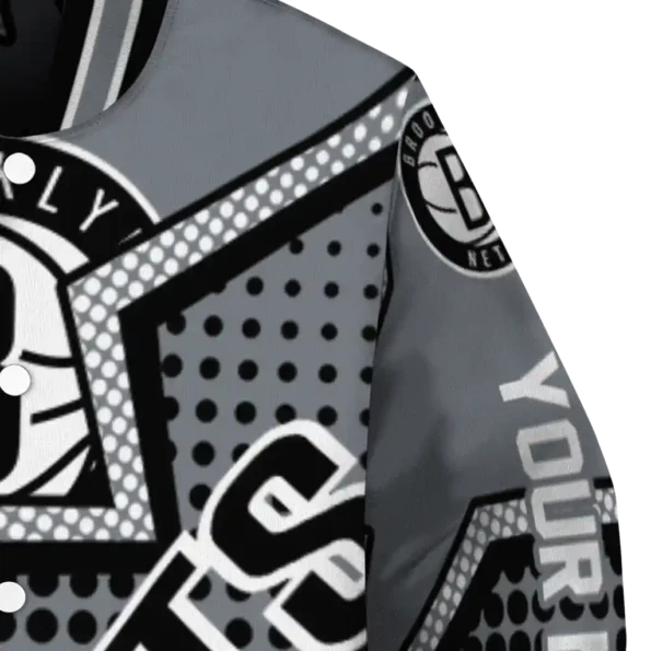 personalized brooklyn nets star burst black varsity jacket premium grade.webp