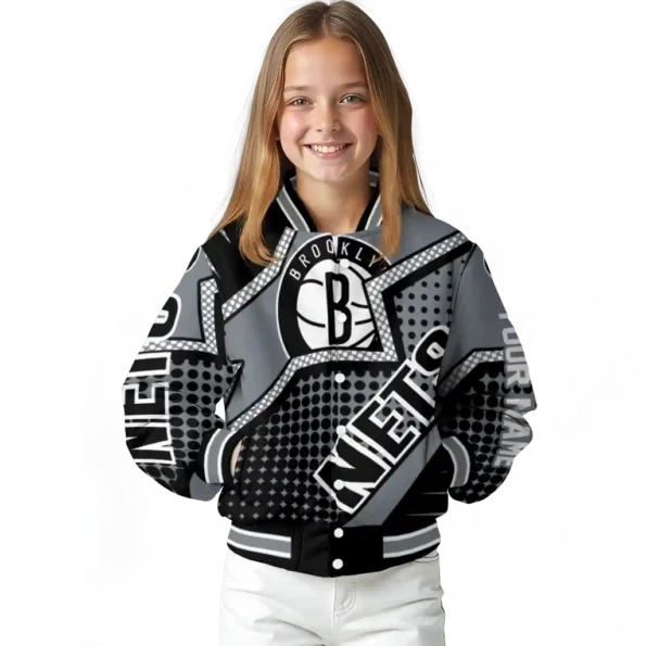 personalized brooklyn nets star burst black varsity jacket top rated.webp
