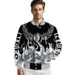 personalized brooklyn nets winged blaze black white varsity jacket best selling.webp