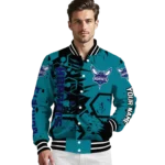 personalized charlotte hornets hexagon cluster teal black varsity jacket best selling.webp