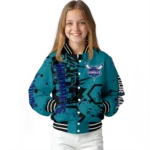 personalized charlotte hornets hexagon cluster teal black varsity jacket best selling.webp