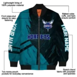 personalized charlotte hornets hexagon mesh teal black bomber jacket best selling