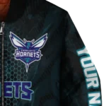 personalized charlotte hornets hexagon mesh teal black bomber jacket best selling