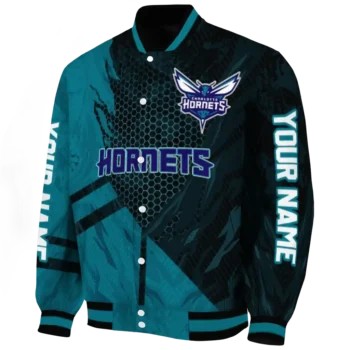 personalized charlotte hornets hexagon mesh teal black varsity jacket best selling.webp