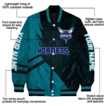 personalized charlotte hornets hexagon mesh teal black varsity jacket best selling.webp