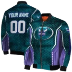 personalized charlotte hornets power plate teal bomber jacket best selling