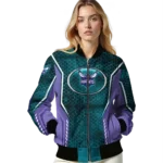 personalized charlotte hornets power plate teal bomber jacket best selling