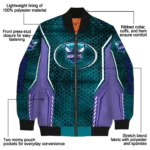 personalized charlotte hornets power plate teal bomber jacket best selling
