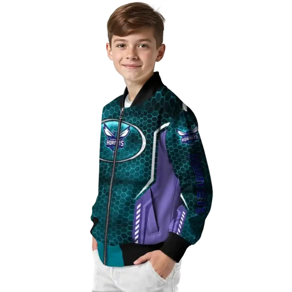 personalized charlotte hornets power plate teal bomber jacket trendy
