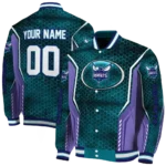 personalized charlotte hornets power plate teal varsity jacket best selling.webp