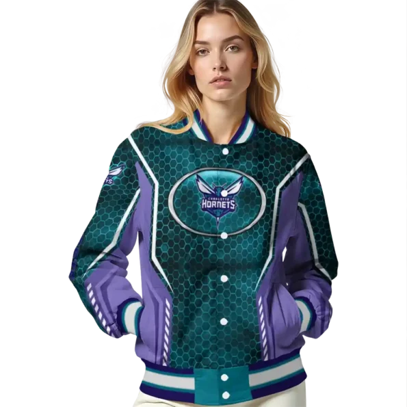 personalized charlotte hornets power plate teal varsity jacket latest model.webp