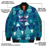 personalized charlotte hornets pyramid shapes teal bomber jacket best selling