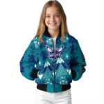 personalized charlotte hornets pyramid shapes teal bomber jacket best selling