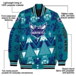 personalized charlotte hornets pyramid shapes teal varsity jacket best selling.webp
