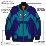 personalized charlotte hornets spider mark teal bomber jacket best selling