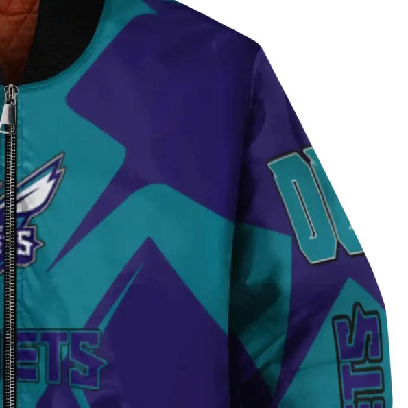 personalized charlotte hornets spider mark teal bomber jacket premium grade