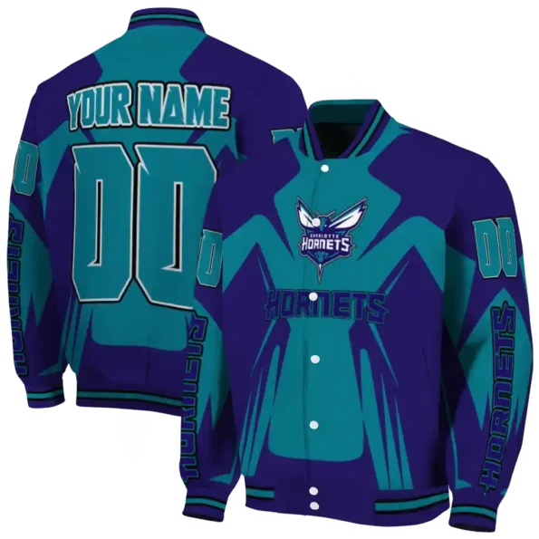 personalized charlotte hornets spider mark teal varsity jacket fashion forward.webp