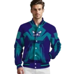 personalized charlotte hornets spider mark teal varsity jacket best selling.webp