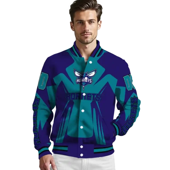 personalized charlotte hornets spider mark teal varsity jacket high quality.webp