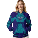 personalized charlotte hornets spider mark teal varsity jacket best selling.webp
