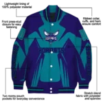 personalized charlotte hornets spider mark teal varsity jacket best selling.webp
